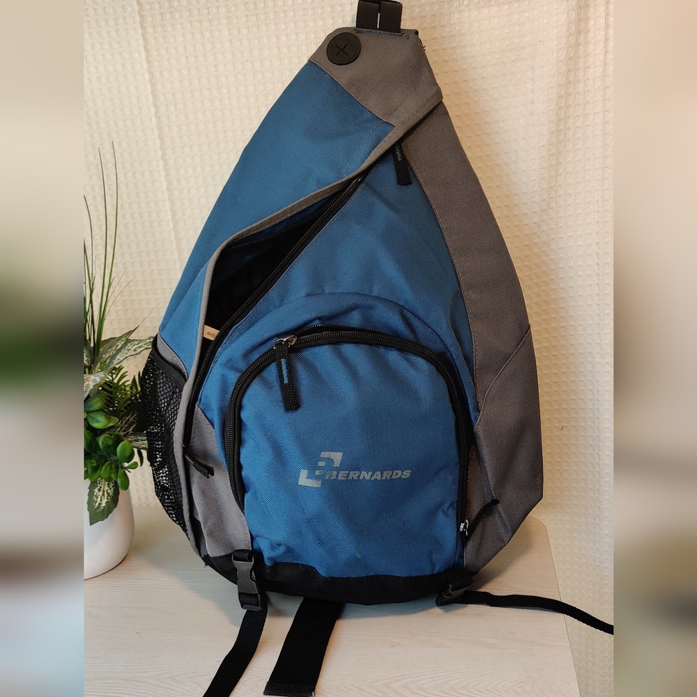 Bernards Sling Backpack, Blue and Gray